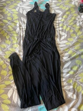 Everyday Black Sleeveless Drawstring Jumpsuit
